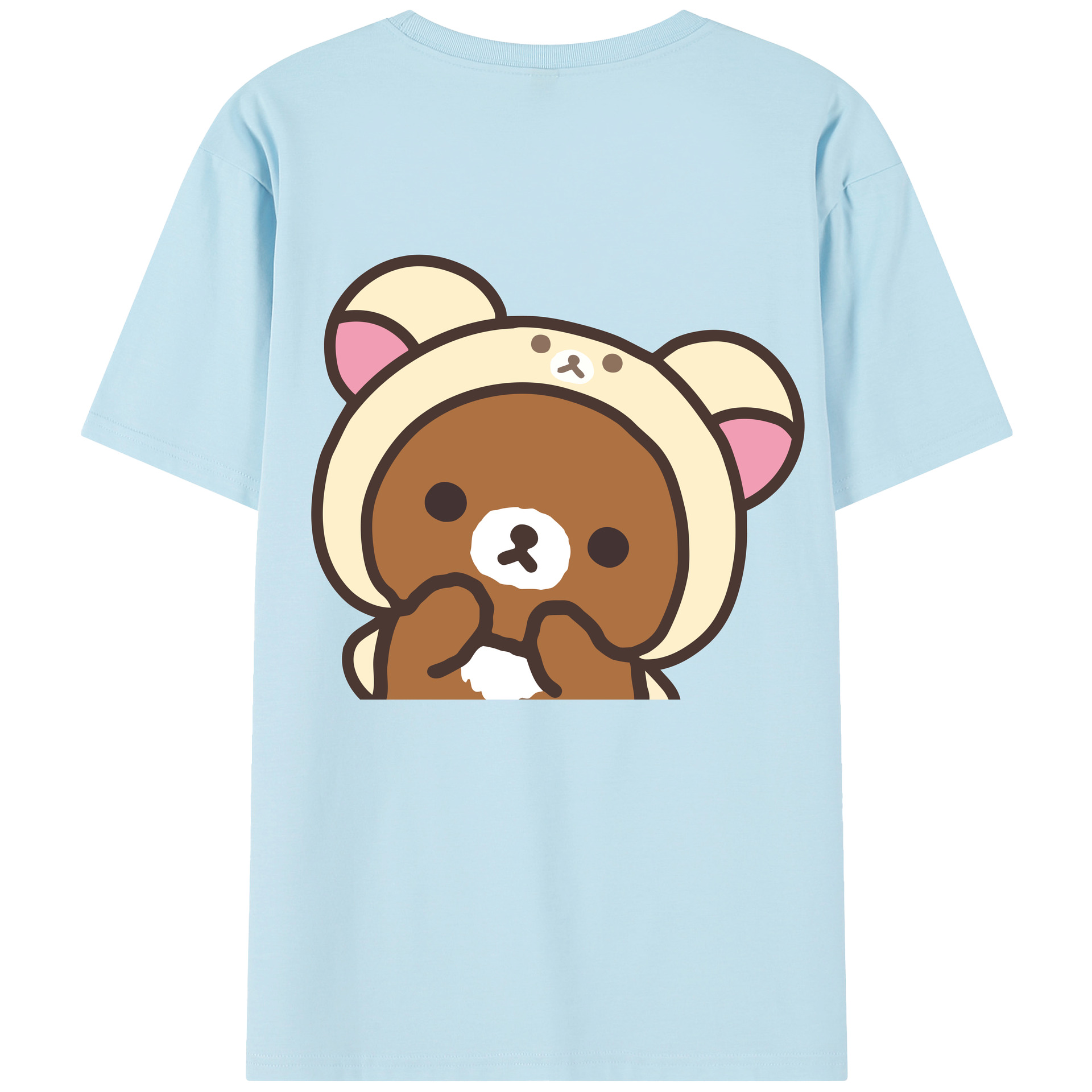 （画像用） リラックマ リラックマ キイロイトリ Rilakkuma Korilakkuma Kiiroitori 綿100％半袖Tシャツ（背面プリント）